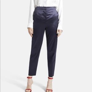 NWT Theory Clean Tapered Pant Nocture Navy Cotton Chintz